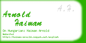 arnold haiman business card